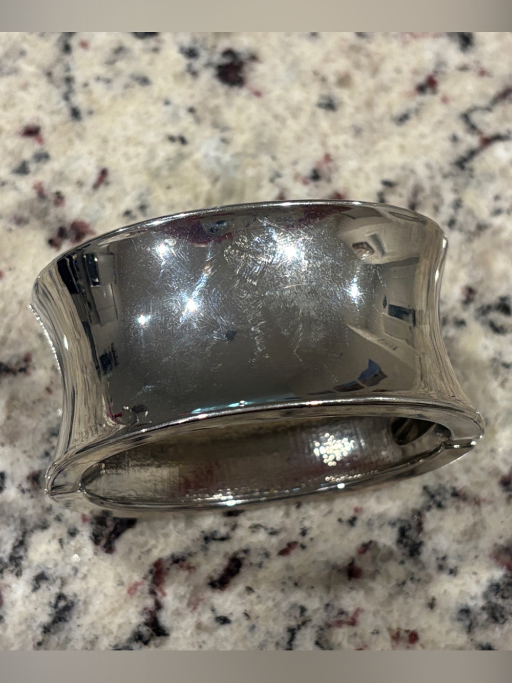 Wide Shiny Silver Cuff Bracelet